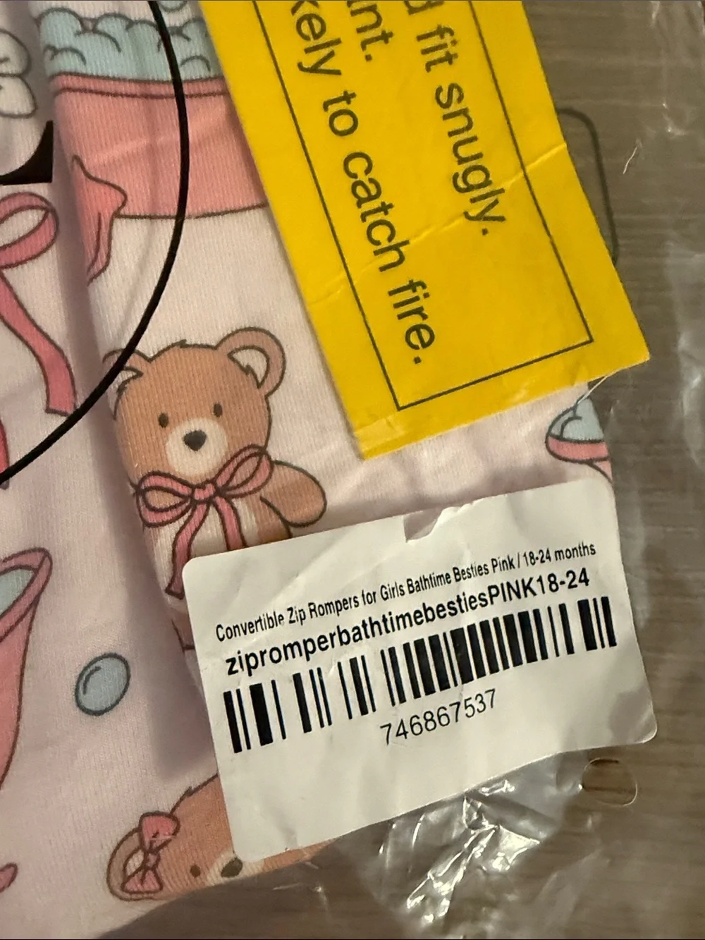NWT CADEN LANE Bamboo Viscose Pink Bathtime Besties Convertible Romper 18-24m